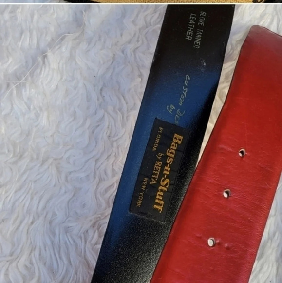 Vintage Red‎ Western style leather Belt S- M - Picture 7 of 11